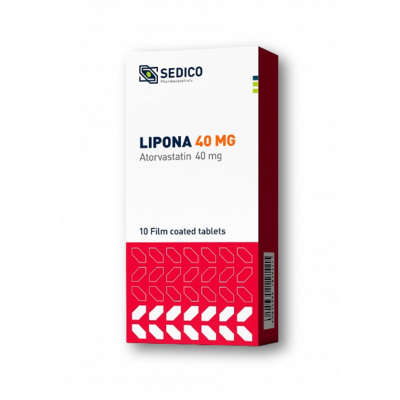LIPONA 40 MG ( ATORVASTATIN ) 10 FILM-COATED TABLETS